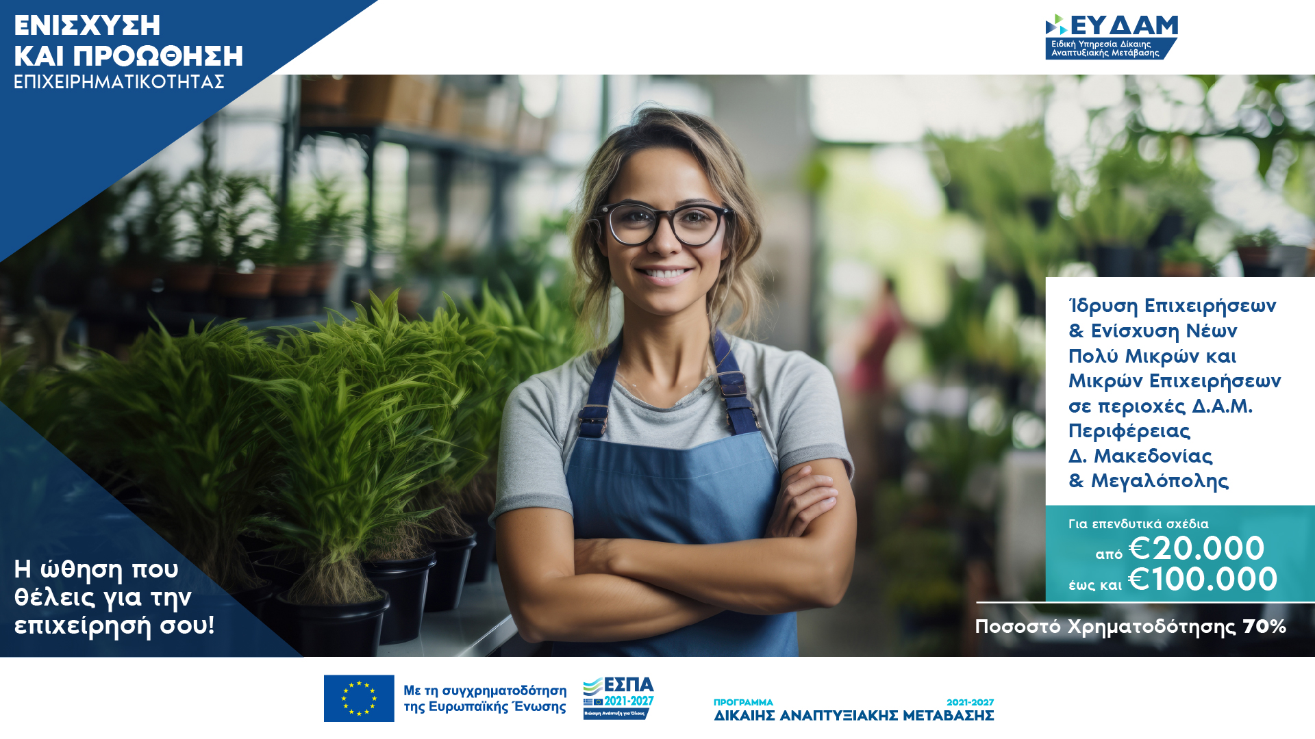 Ίδρυση Επιχειρήσεων & Ενίσχυση Νέων ΠΜΜΕ στις περιοχές ΕΣΔΙΜ Δυτικής Μακεδονίας & Μεγαλόπολης