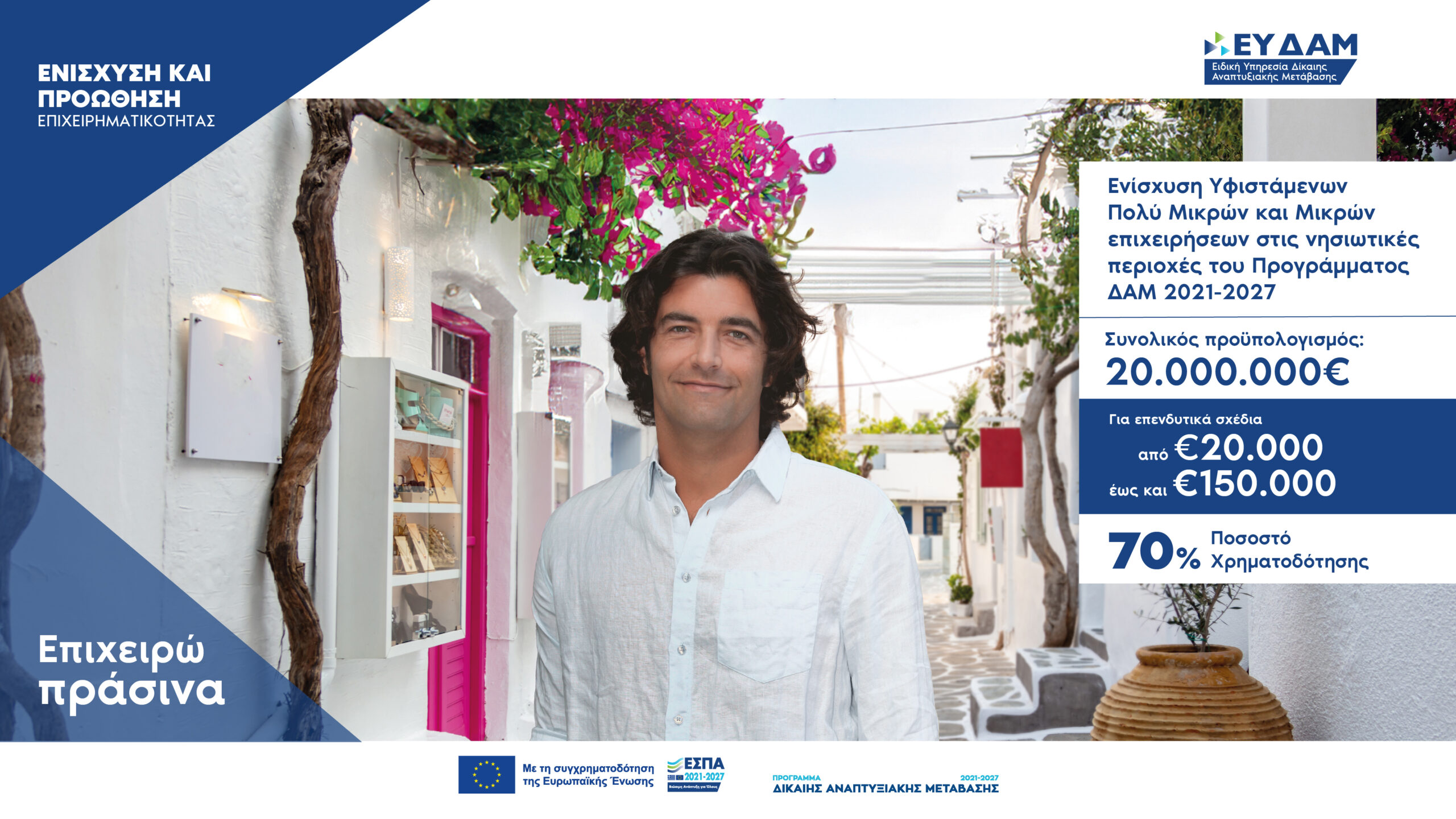 Banner Ενίσχυση υφιστάμενων επιχειρήσεων σε νησιωτικές περιοχές